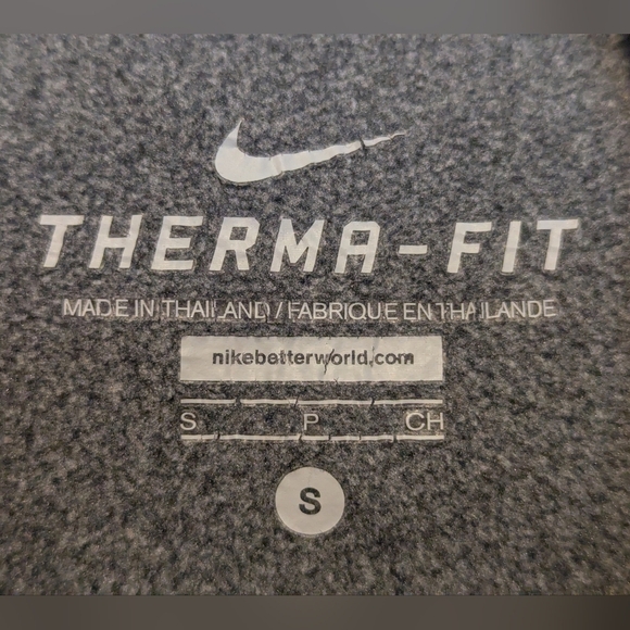 Nike Small Therma-Fit Pullover Hoodie Gray Black Hidden Zipper - Picture 6 of 8